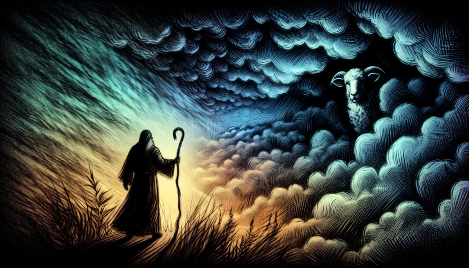 Dream of Being a Shepherd in a Scary Dark Sky