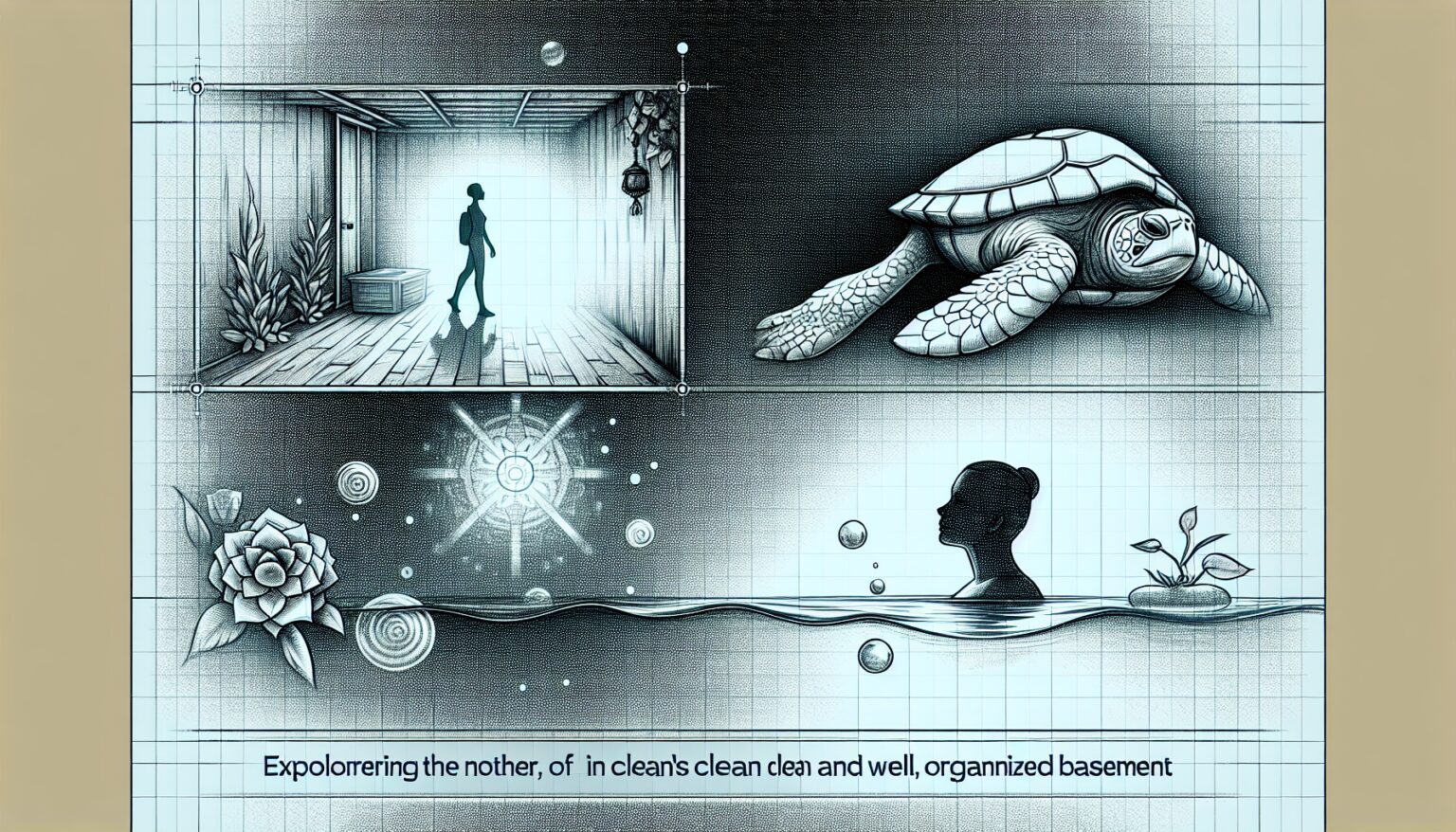 Exploring Mom's Clean Basement and Swimming with a Turtle