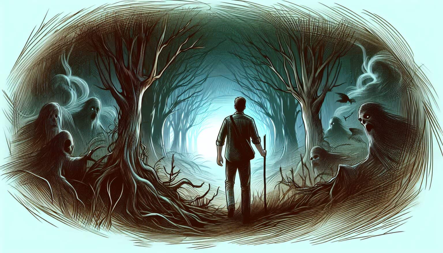 Exploring a Scary, Dark Forest Alone in a Dream