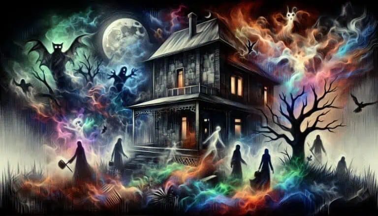 Scary Dream in a Spooky House at Night