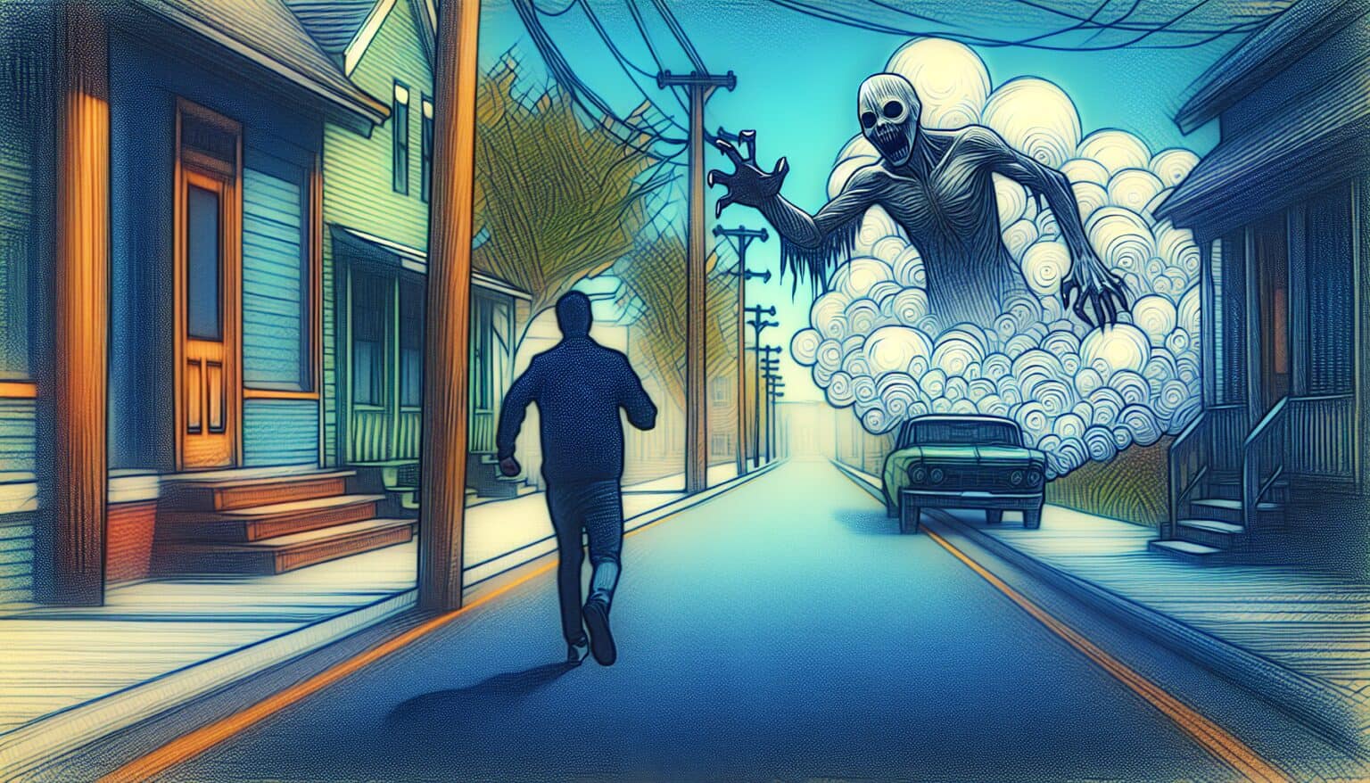 Chased by Scary Man in Dream Streets from My Childhood