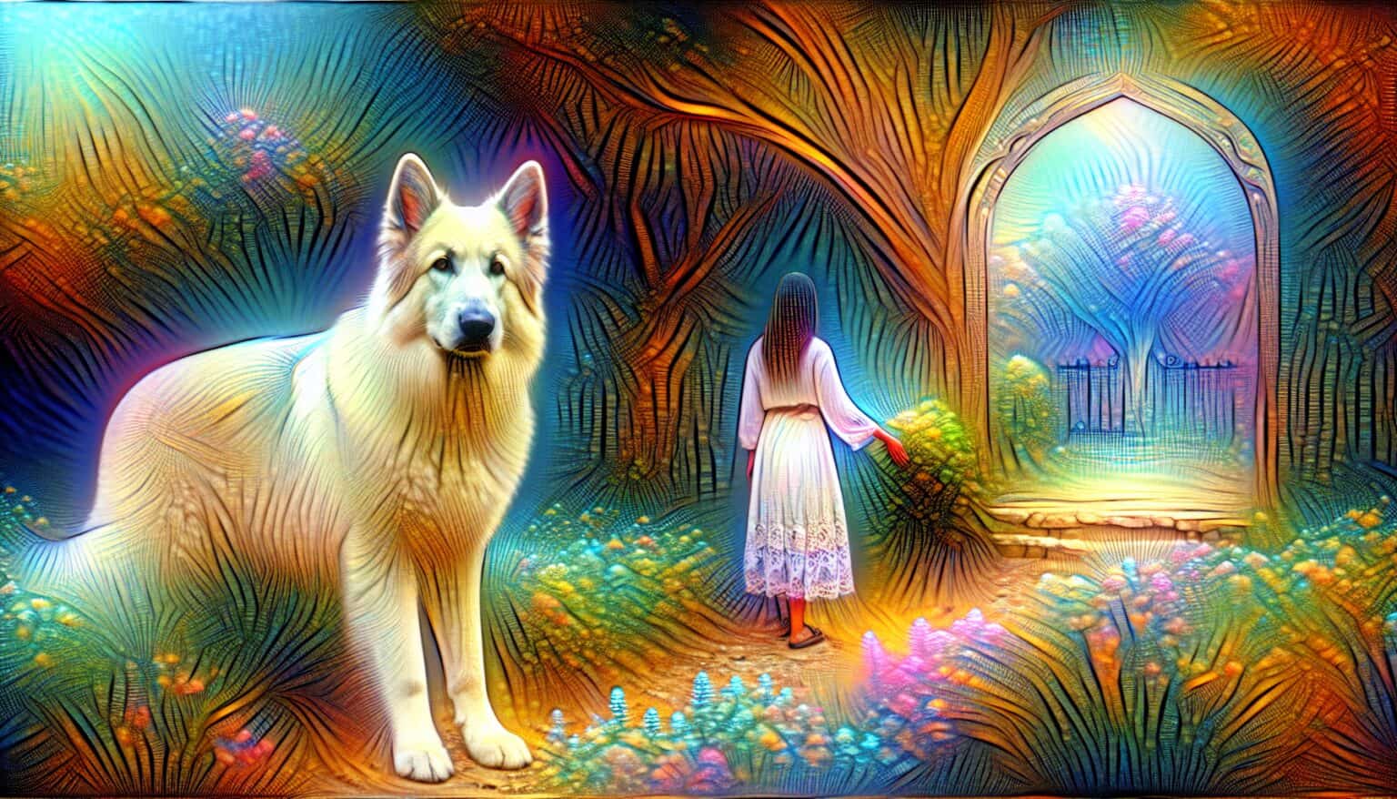 Dream About a Friendly White German Shepherd Protecting Me in the Garden Dream About a Friendly White German Shepherd Protecting Me in the Garden