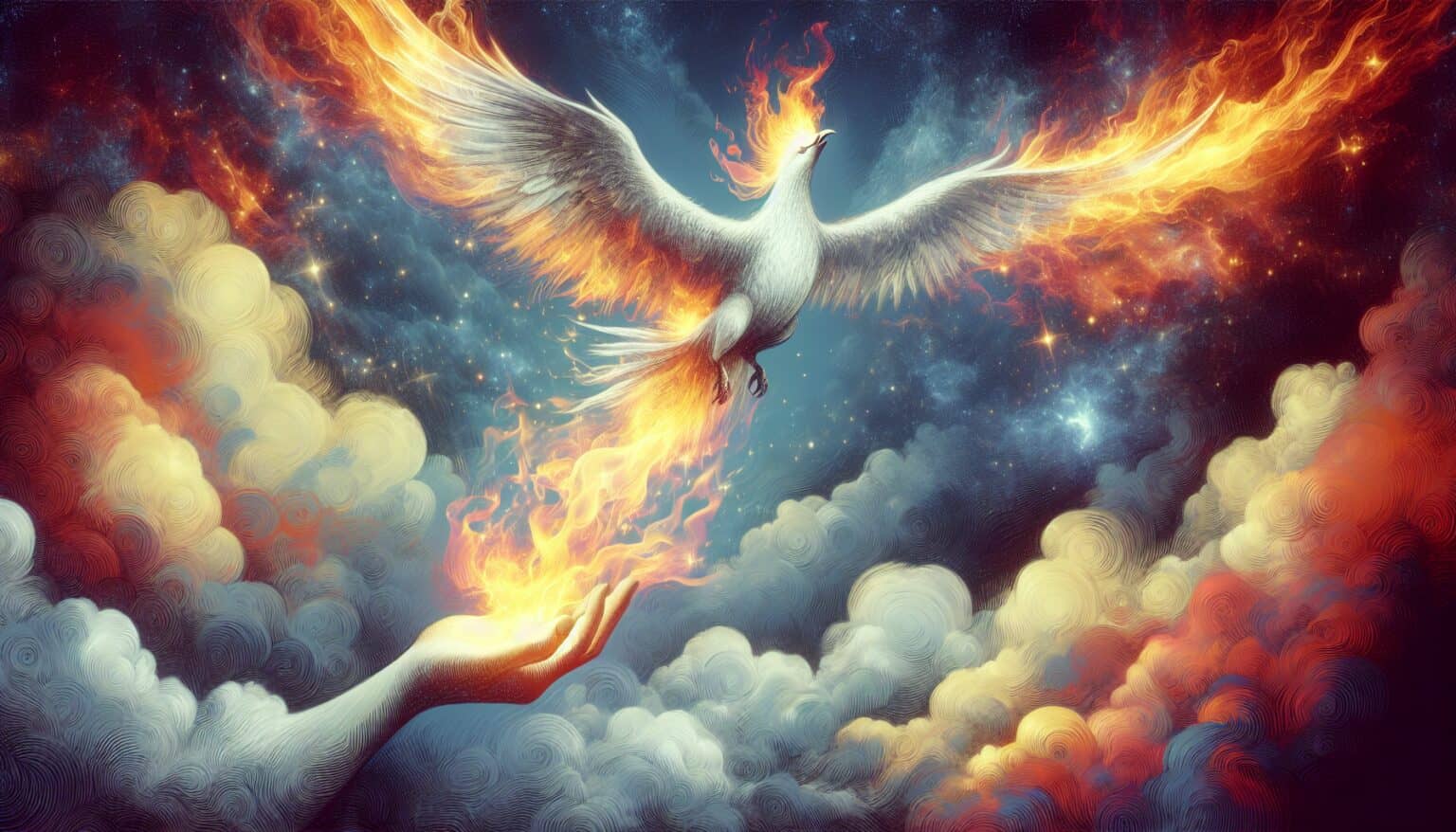 Dream of Flying: Big Silver Bird Catches Fire in Sky