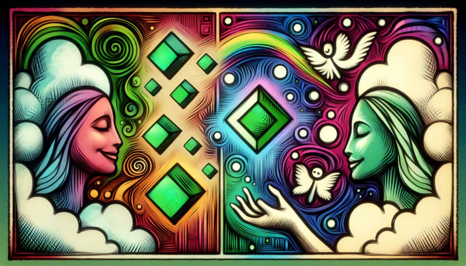 Dreaming of Joyful Souls Making Magic Green Squares